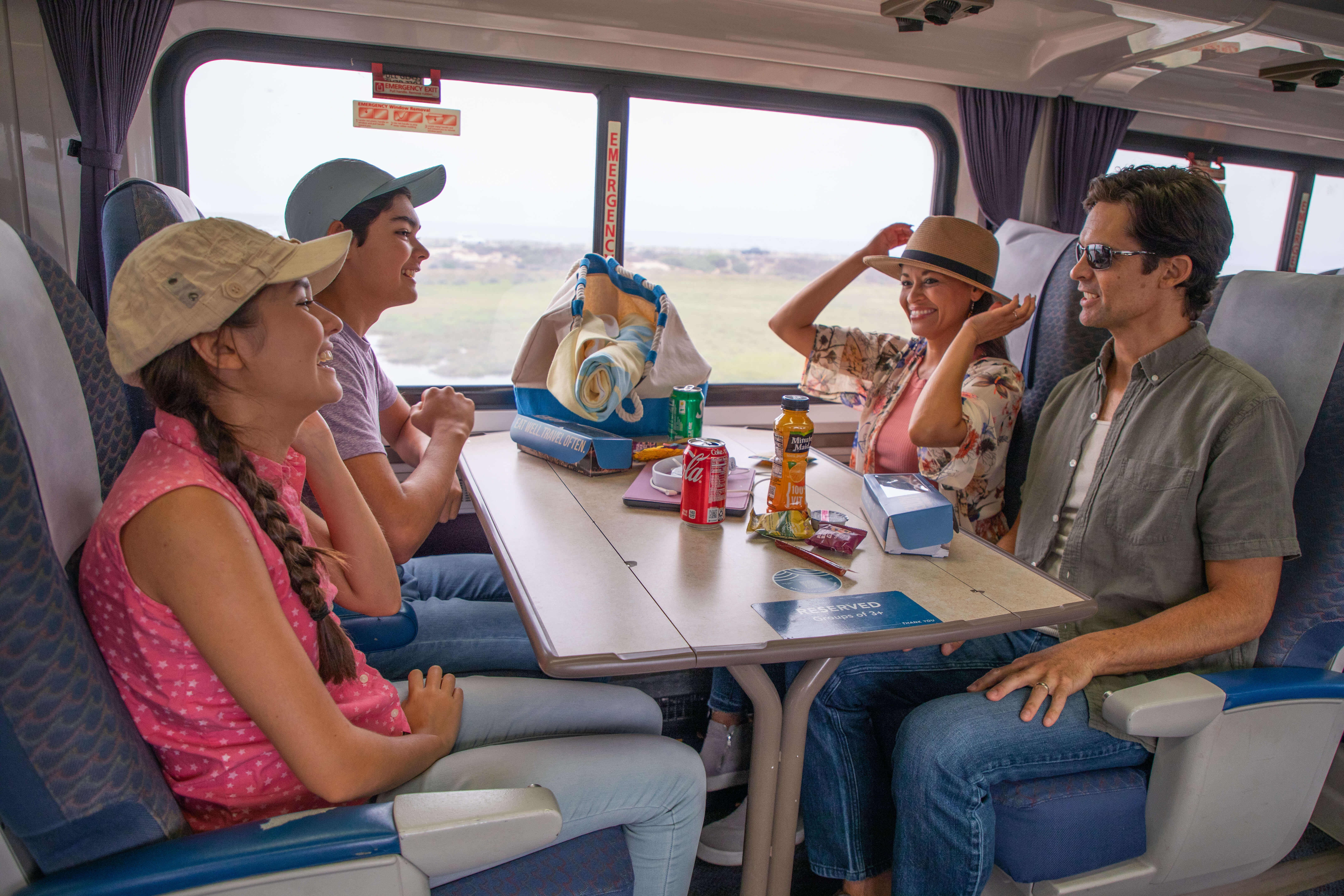 Leisure travelers enjoying a coastal trip