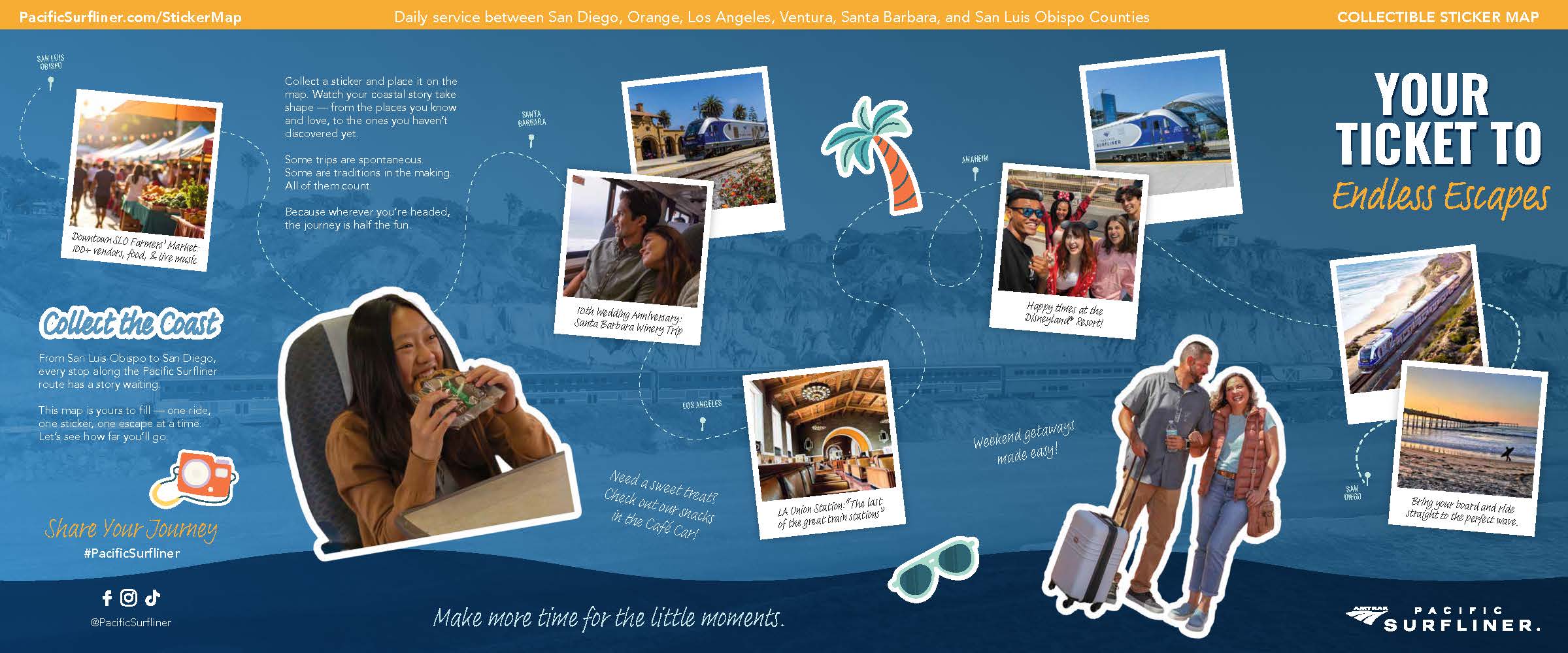 Pacific Surfliner Endless Escapes campaign map front