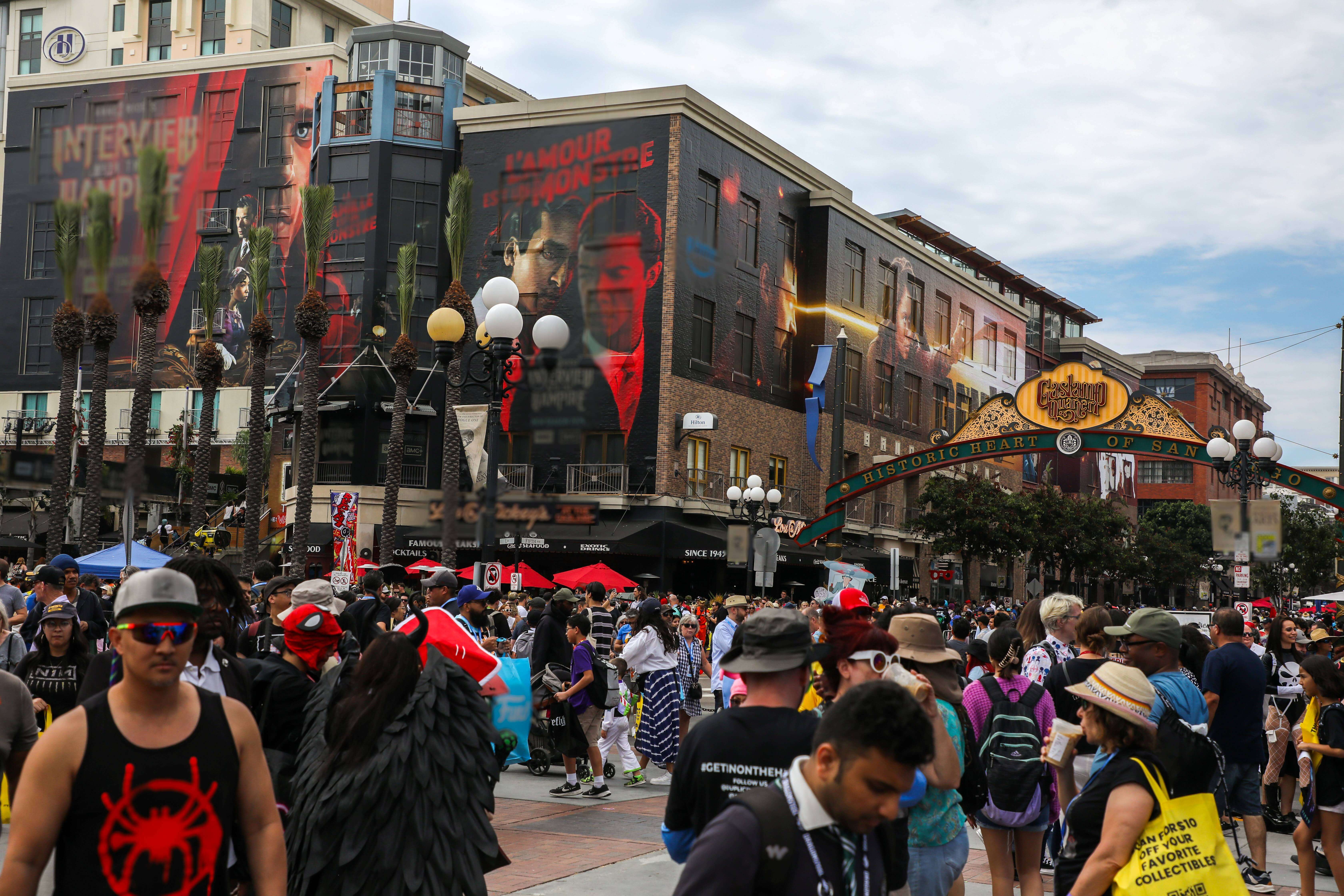 Comic Con Attendees Outside Comic Con